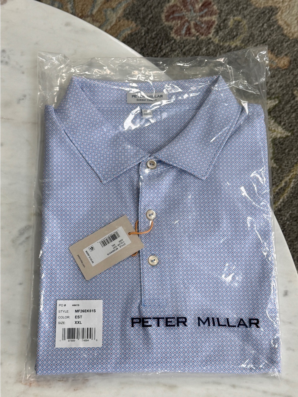 NWT Peter Millar Mosaic Performance Mesh Polo Men’s XXL Summer Comfort MSRP $125
